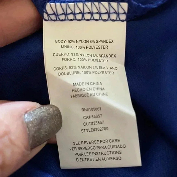 Marina blue  lace and sequin short sleeve dress sz 10 - Picture 7 of 9